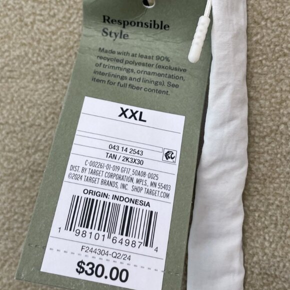 Goodfellow Sweater Shirt Top Beige Tan Pockets Size 2XL 1/4 Zipper NWT Men's - Picture 3 of 14